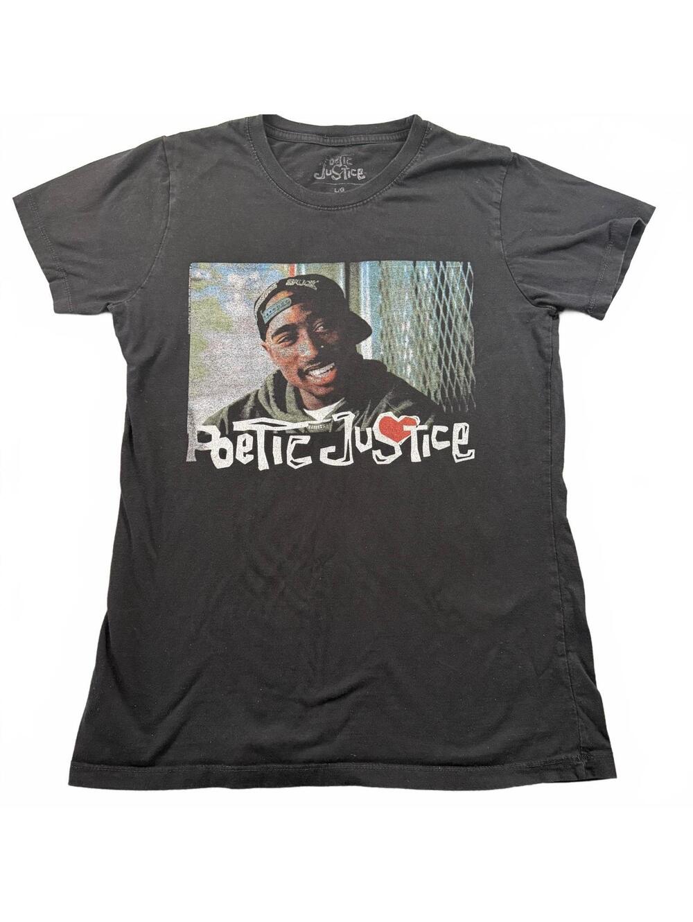 Vintage Poetic Justice Tupac Shakur Movie Graphic T-Shirt Black Women’s Large
